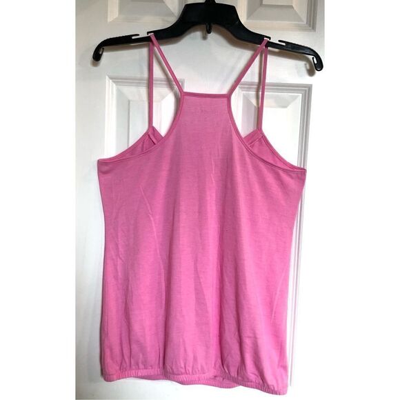 MAURICES - NWOT - L Sz L Double Flounce-Neck Blouson Tank w/Racer Back in Pink🩷 - Picture 6 of 12